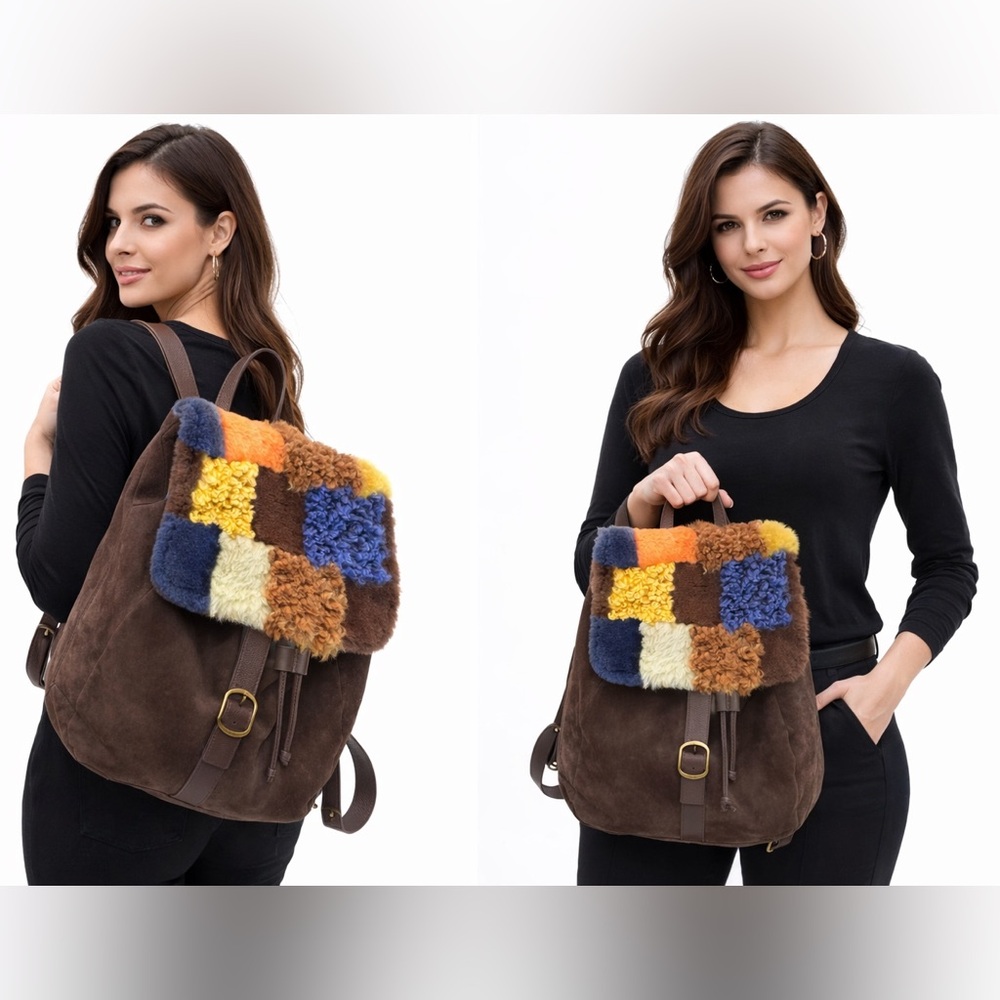 Ugg The Elder Statesman Suede Backpack With Patch… - image 1